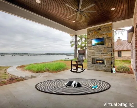 a living room with fireplace furniture and a fireplace