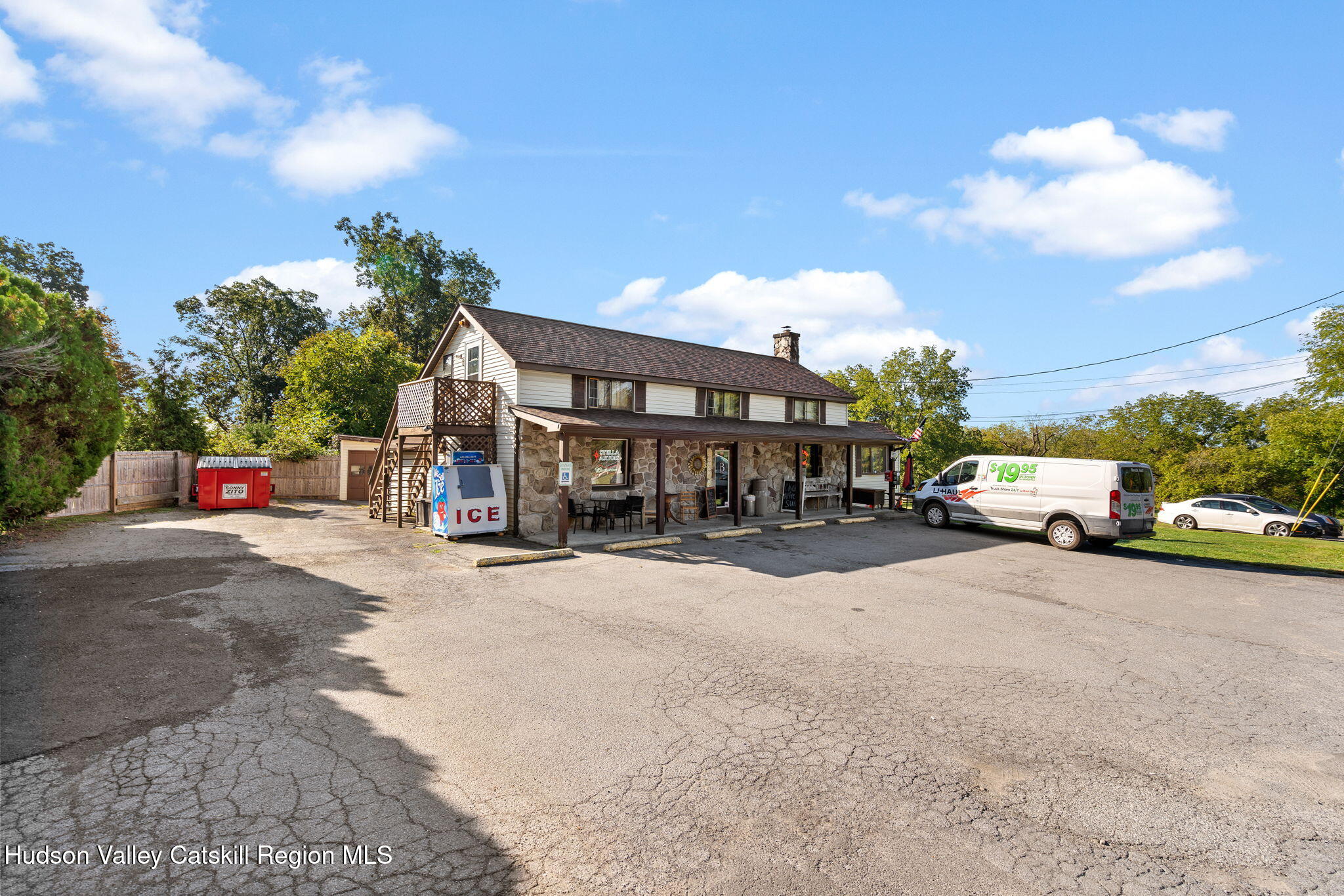 a car parked in front of a building