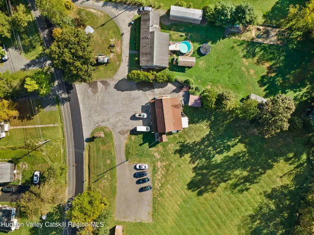 an aerial view of multiple house