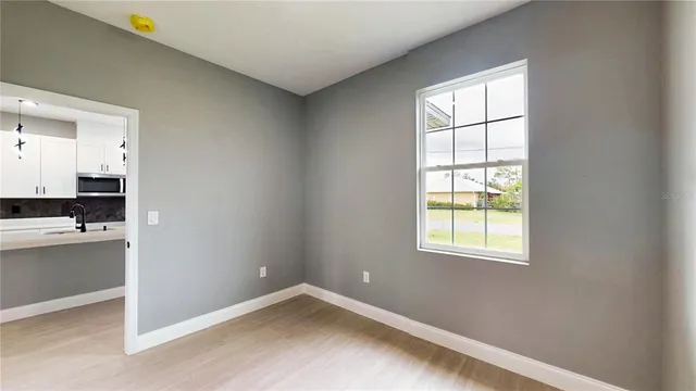 an empty room with a window