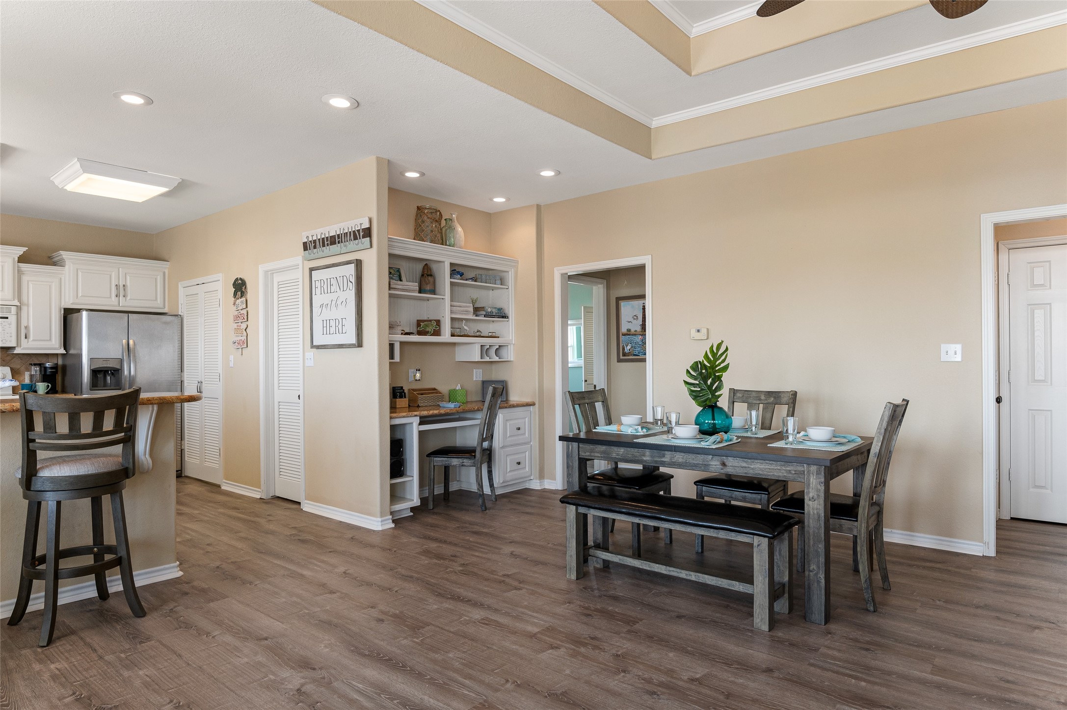 200 Mobile Crystal Beach, TX 77650 - Photo 11 of 49 a dining room with furniture and wooden floor