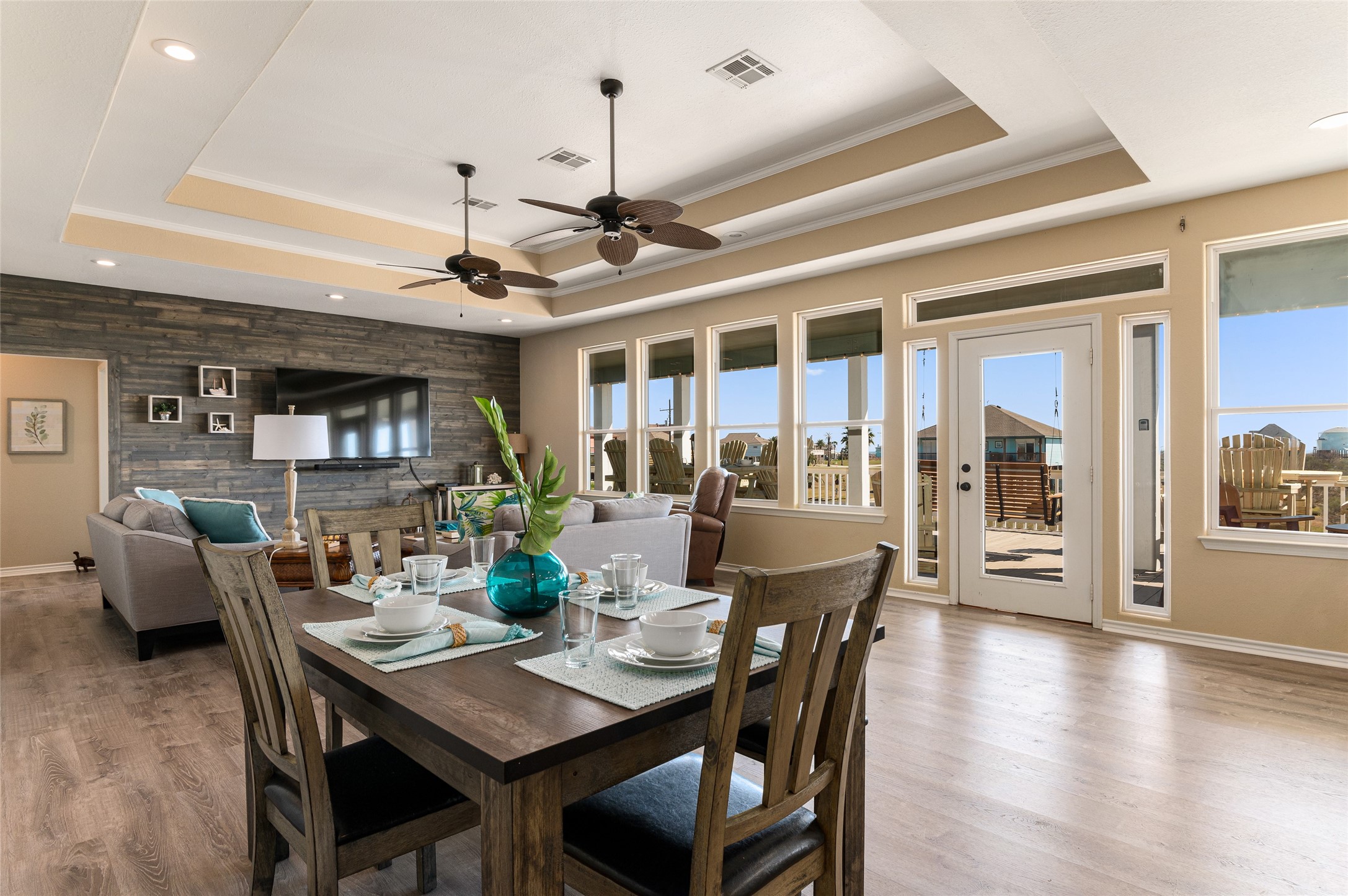 200 Mobile Crystal Beach, TX 77650 - Photo 12 of 49 a view of a dining room with furniture window and wooden floor