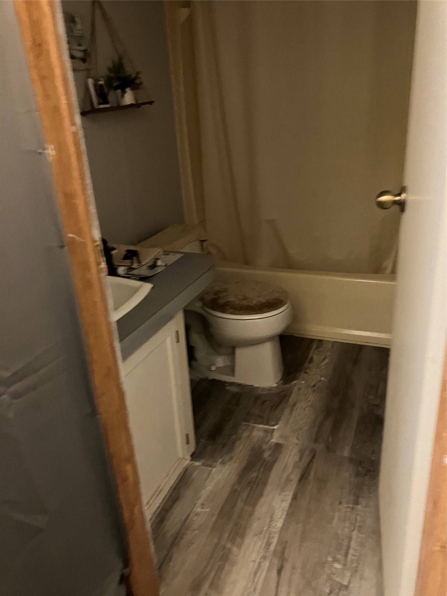 20923 Stevens Street New Caney, TX 77357 - Photo 19 of 20 a bathroom with a toilet a sink and a vanity
