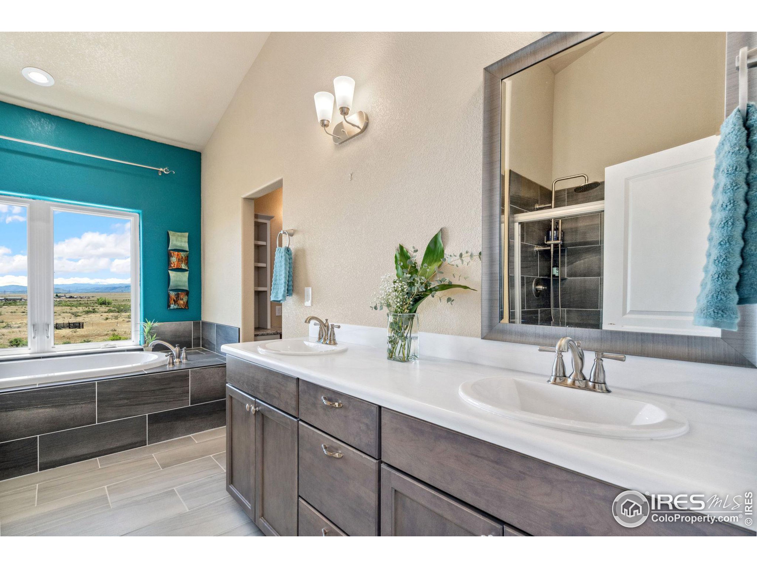 19672 Rawhide Flats Road Wellington, CO 80549 - Photo 15 of 35 a bathroom with a sink and a mirror