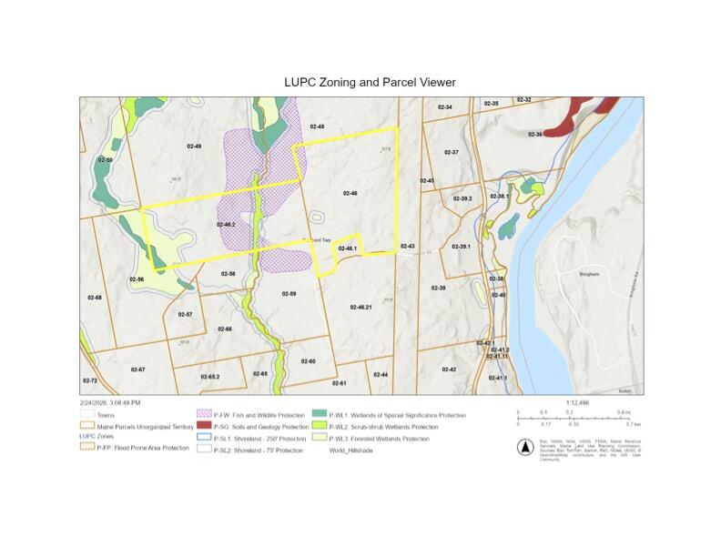 0 Owens Road Concord Township, ME 04920 - Photo 2 of 3 Zoning Map with Lot Lines