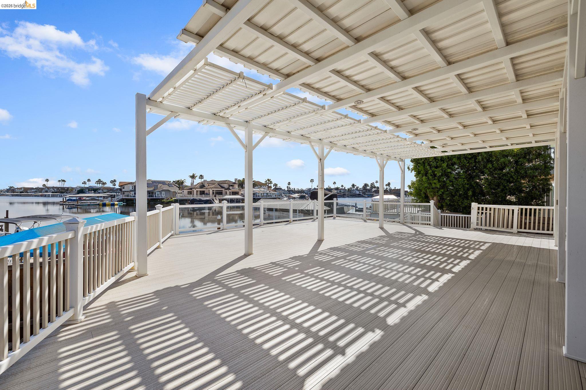 1147 Willow Lake Road Discovery Bay, CA 94505 - Photo 43 of 59 Deck with a pergola and a water view