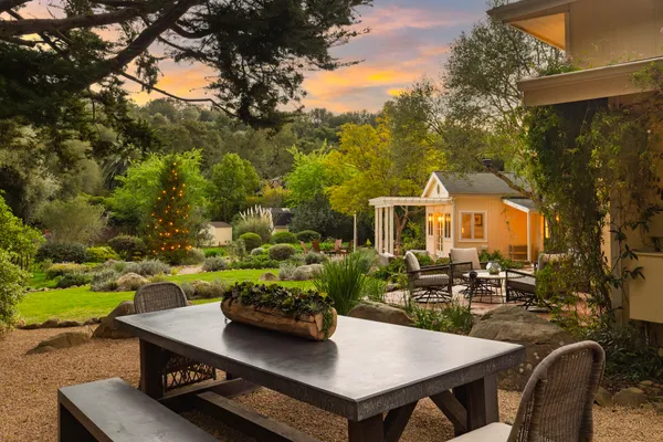 a outdoor space with furniture