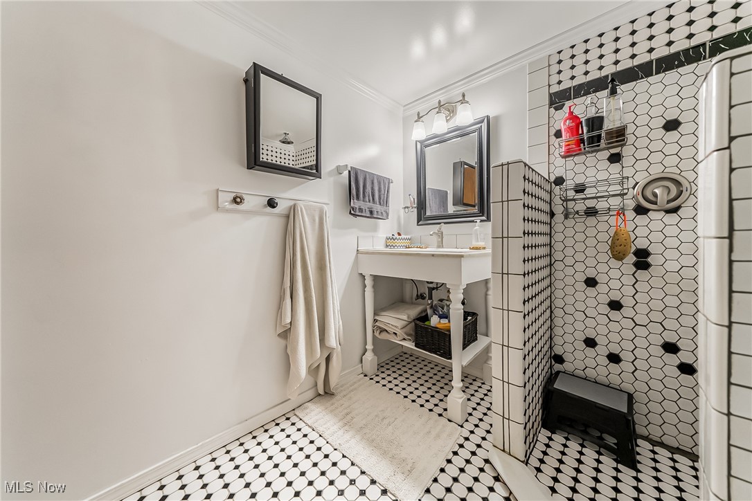 6287 Highland Road Cleveland, OH 44143 - Photo 29 of 46 Bathroom featuring tile patterned floors and crown molding