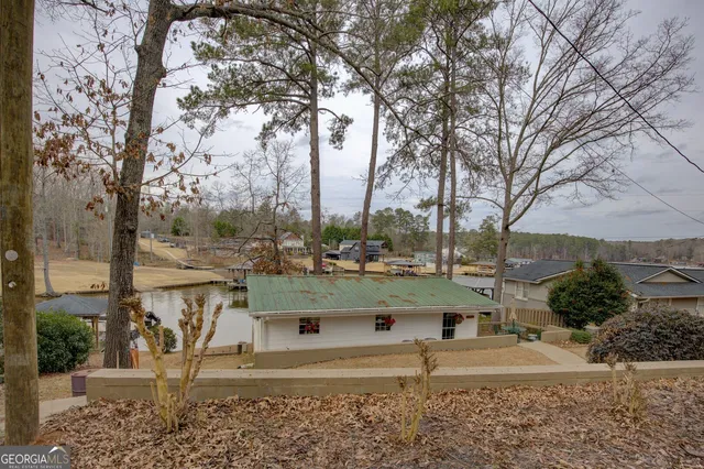 a view of a house with a large space