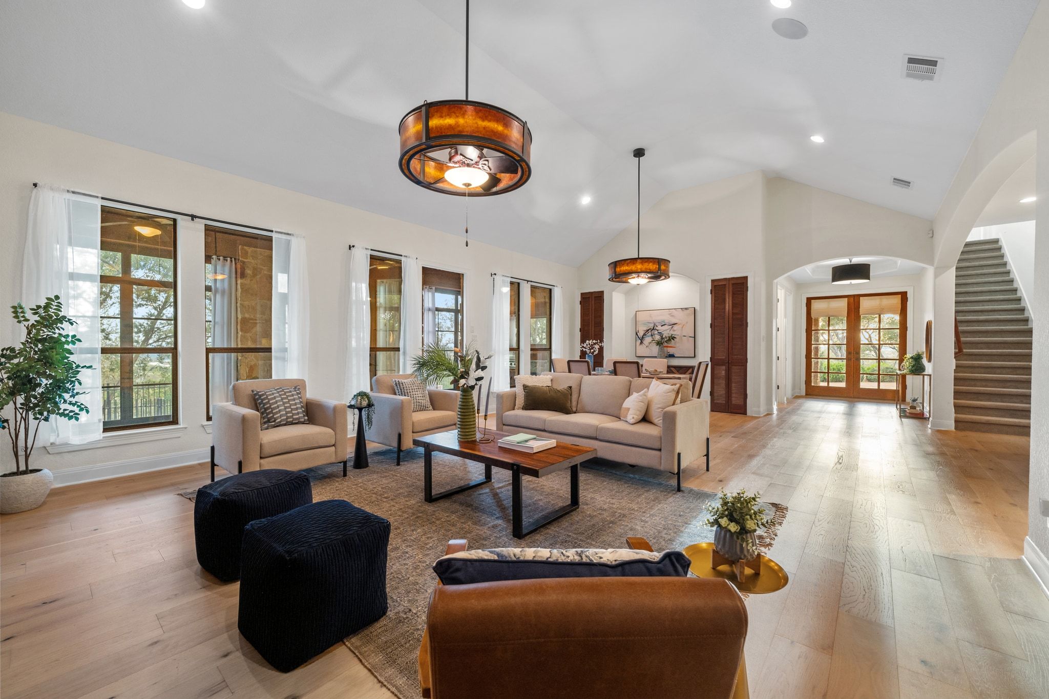 3701 Copper Ridge Court Austin, TX 78734 - Photo 5 of 30 a living room with furniture kitchen view and a large window