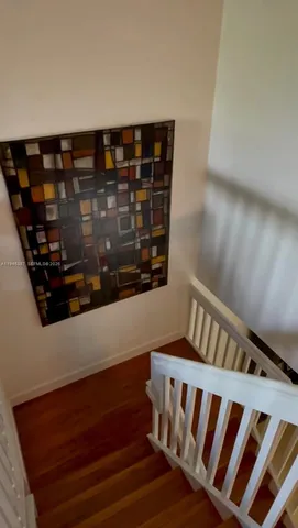 a view of wooden staircase