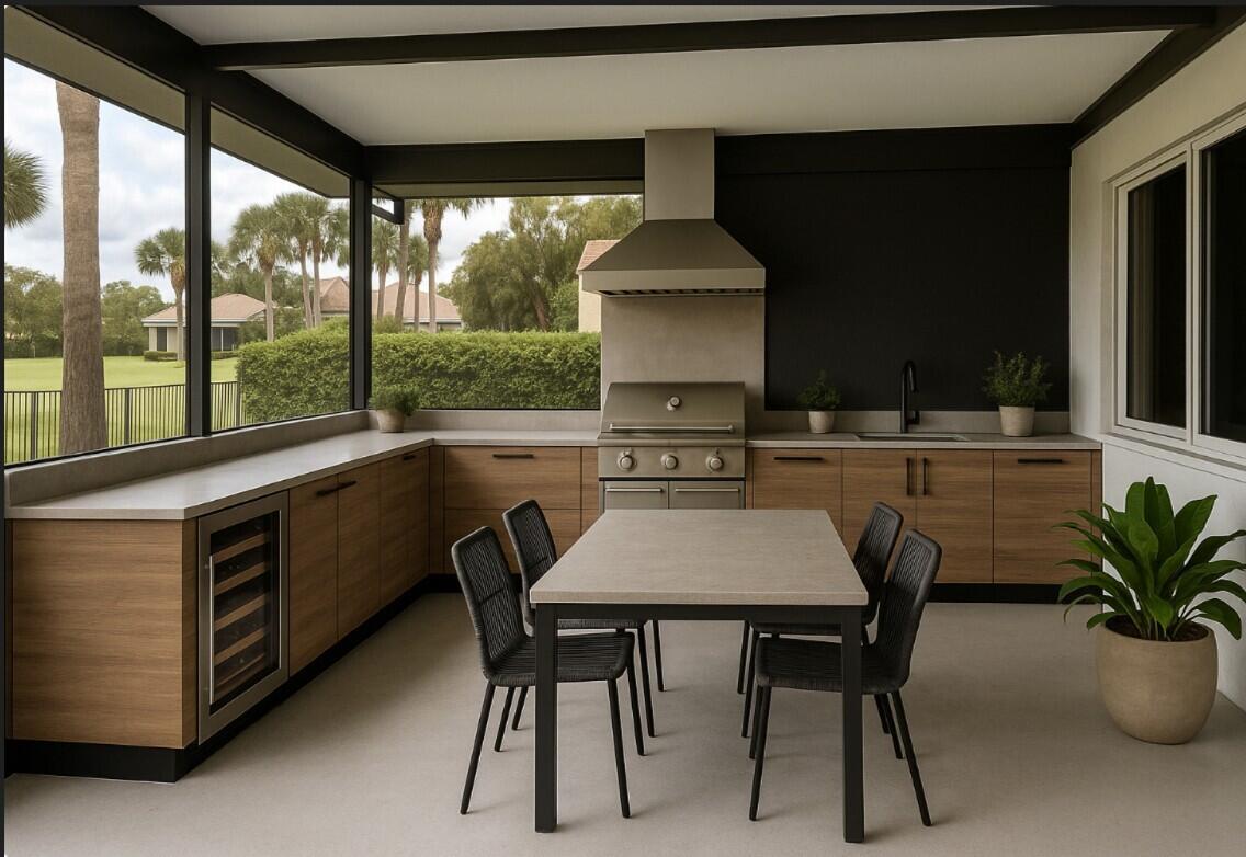 10431 Stonebridge Boulevard Boca Raton, FL 33498 - Photo 39 of 52 a kitchen with a table chairs and a stove