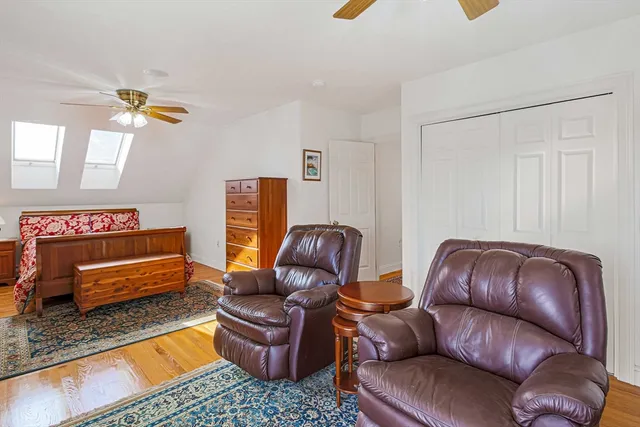 a bedroom with furniture