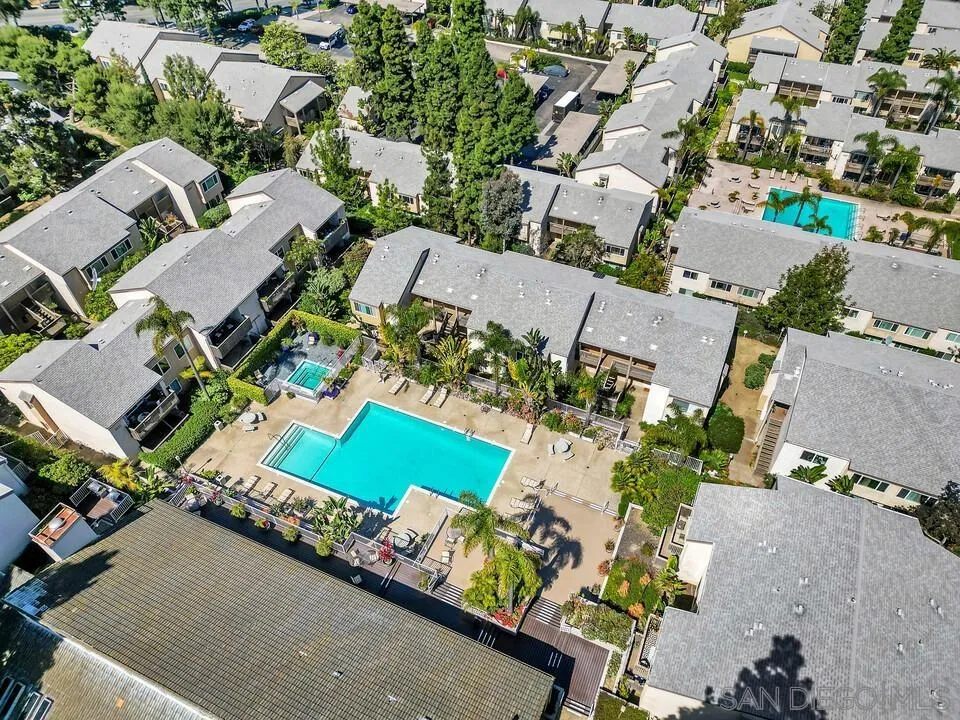 8536 Via Mallorca, Unit B La Jolla, CA 92037 - Photo 27 of 34 an aerial view of a house with a yard pool outdoor seating and outdoor space