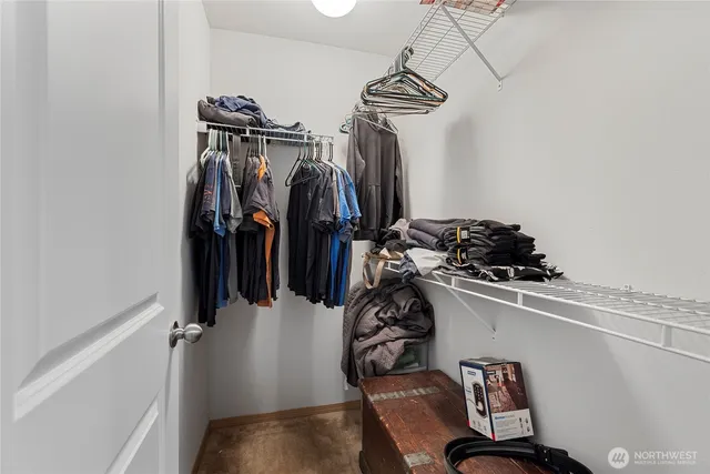 a view of a closet and storage