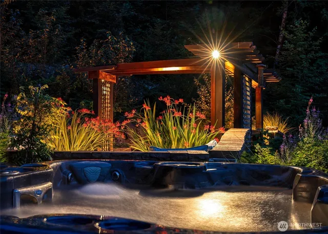 a view of a chairs and table in patio