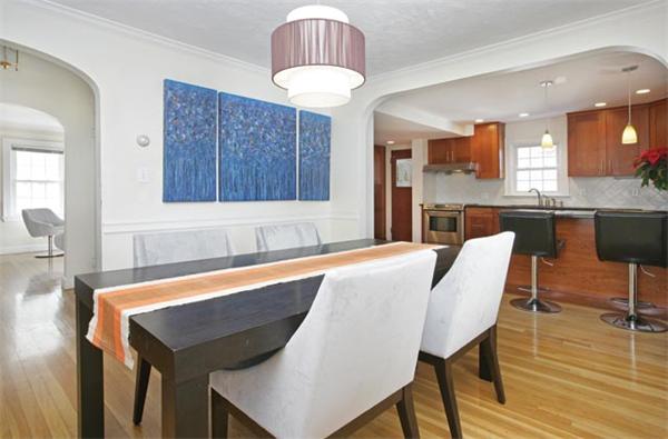 69 Falmouth Road Newton, MA 02465 - Photo 3 of 5 a view of a dining room with furniture and wooden floor