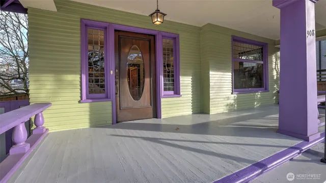 a front view of a house with a porch