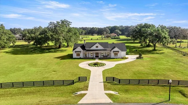 a view of a city with lawn chairs