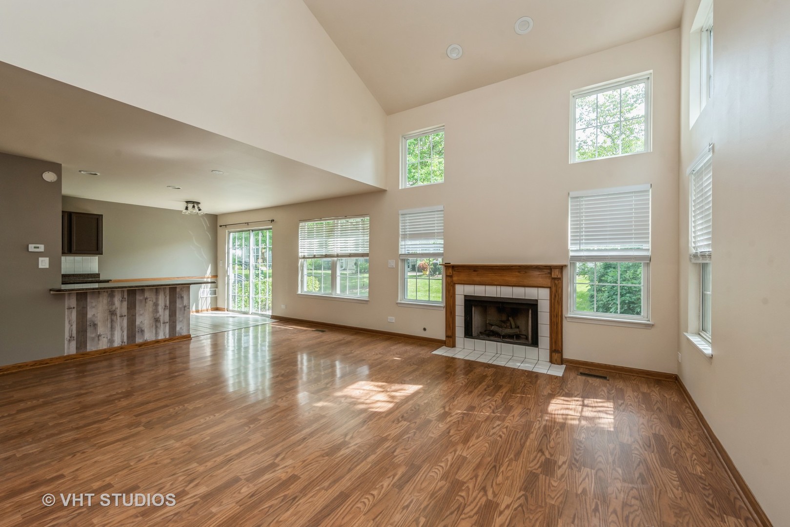 125 Parkview Drive Wauconda, IL 60084 - Photo 3 of 14 an empty room with wooden floor fireplace and windows
