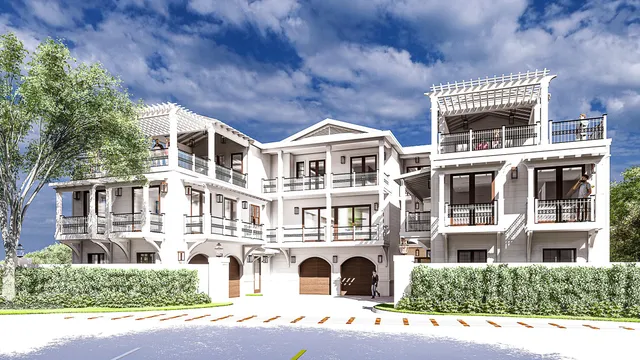 a front view of a building with garden