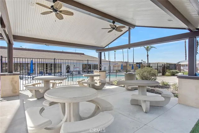 a view of a park with slide