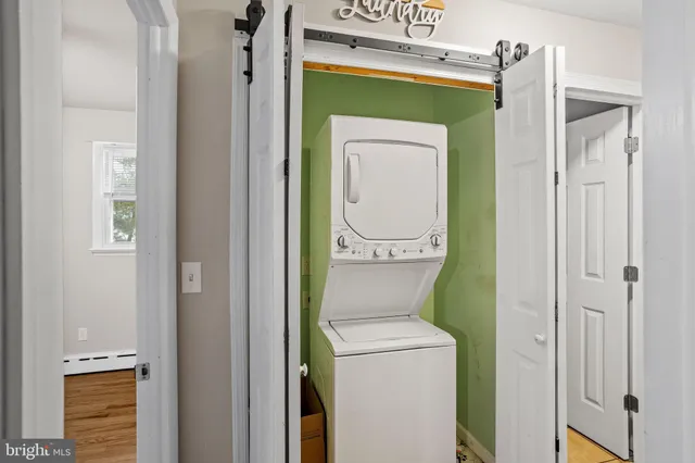 a room with a washer and dryer