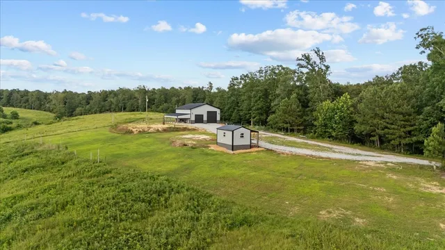 a view of a lake with houses