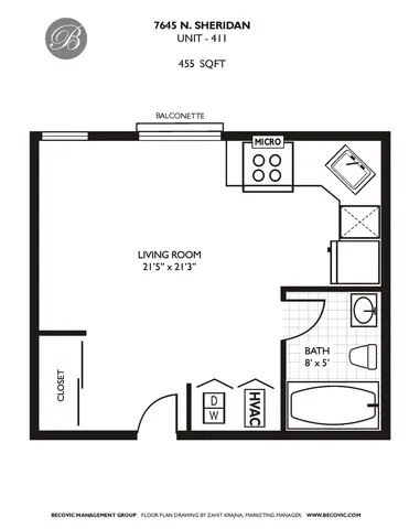 $1,600 | 7645 North Sheridan Road, Unit 411, Chicago, IL 60626