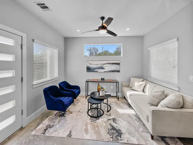 a living room with furniture