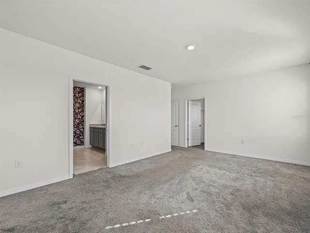 an empty room with closet