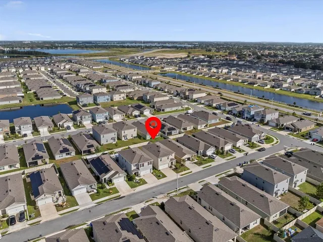 an aerial view of a city