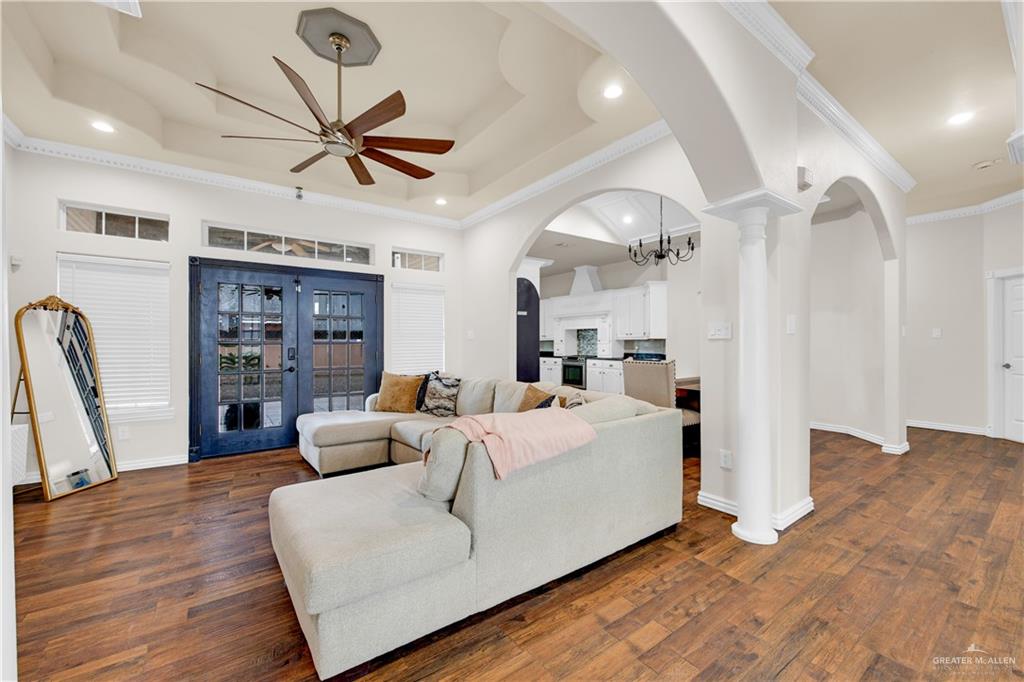 3517 Princess Street Edinburg, TX 78539 - Photo 5 of 22 a living room with furniture and a wooden floor