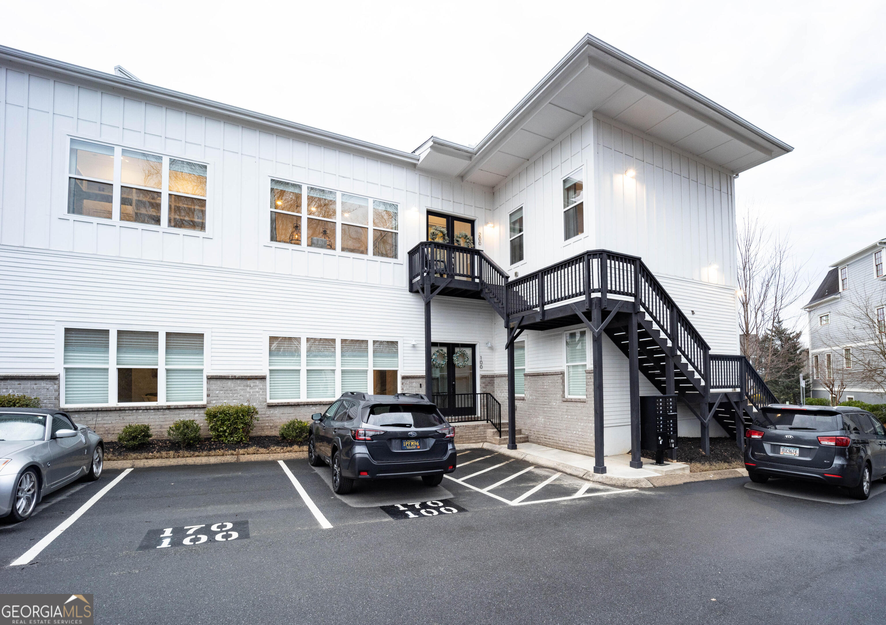 a car parked in front of a house