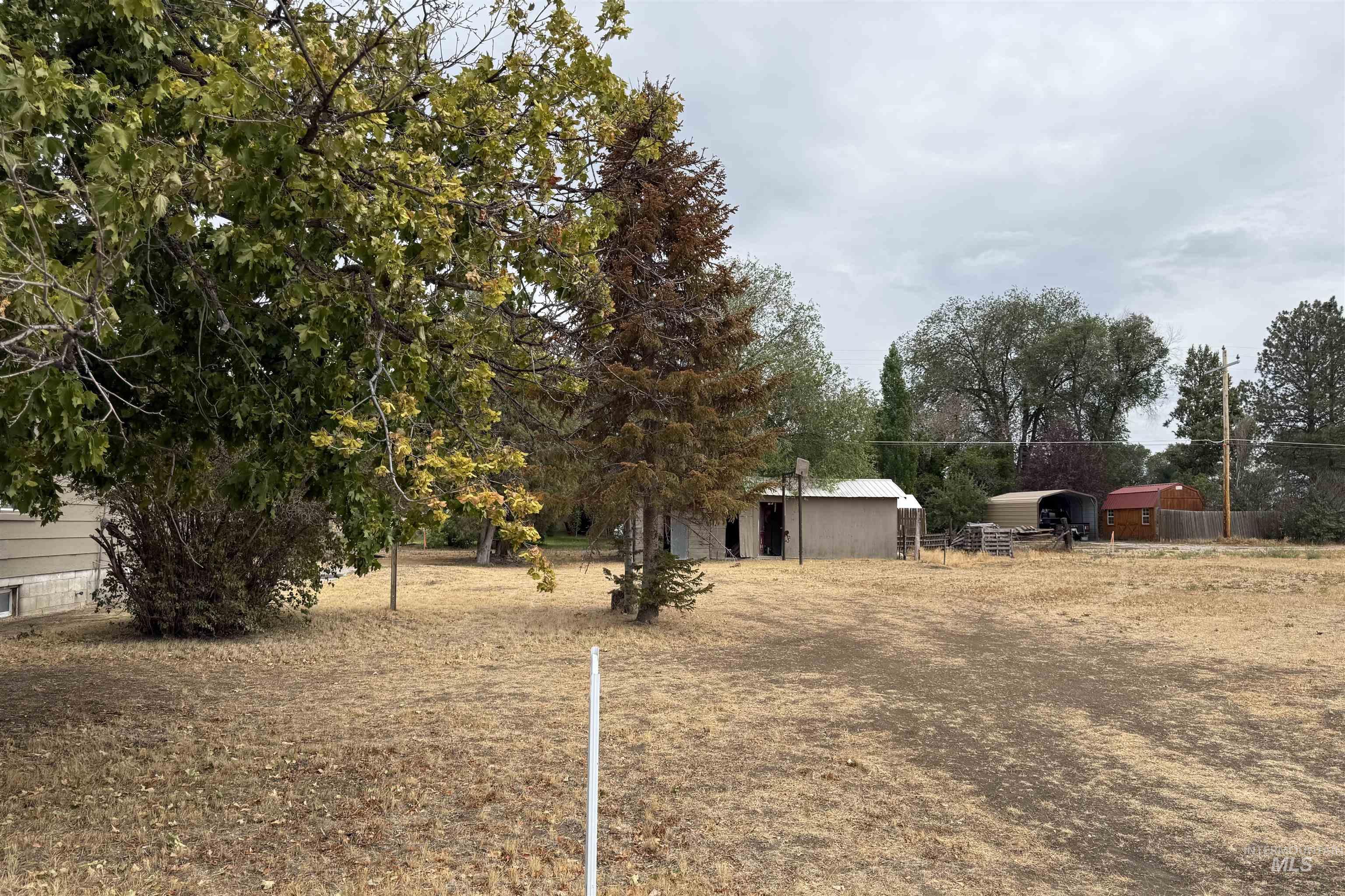 Tbd North Main Street Downey, ID 83234 - Photo 3 of 5 View of yard with a detached carport, an outbuilding, and view of wooded area