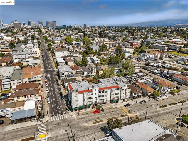 an aerial view of a city