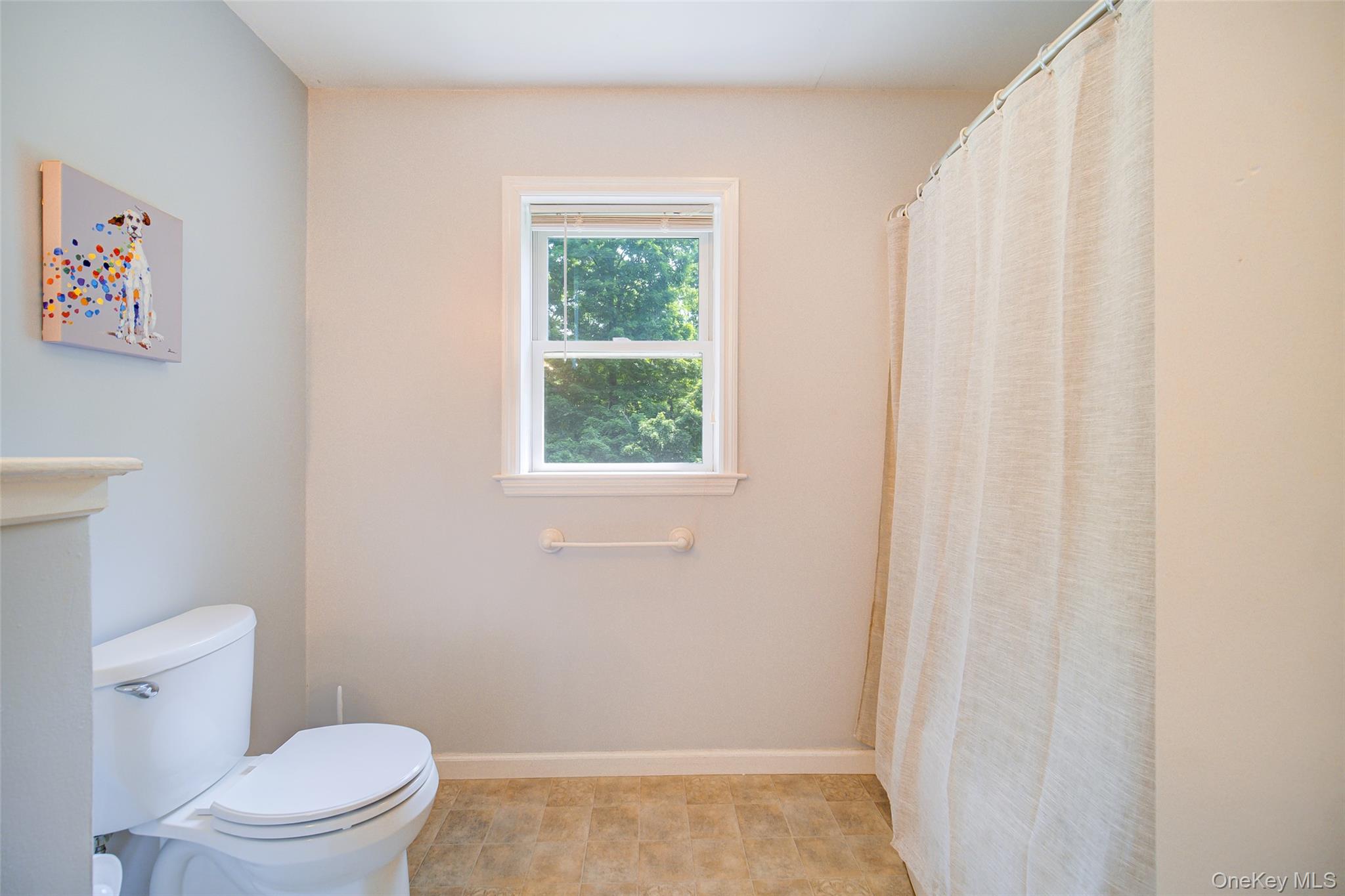 221 Rabbit Run Road Clintondale, NY 12515 - Photo 34 of 50 a bathroom with a toilet and a shower curtain