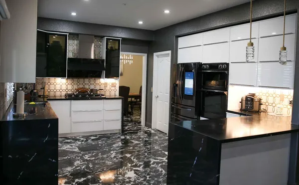 a bedroom with a bed