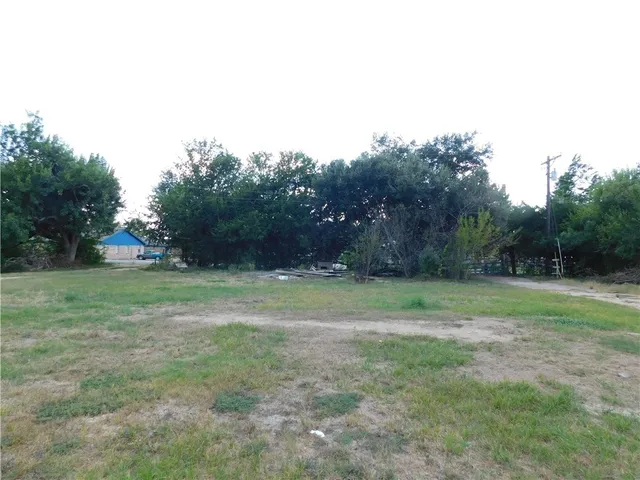 a view of outdoor space with green field and trees