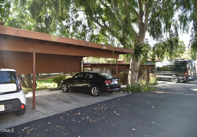 a car parked in front of a building