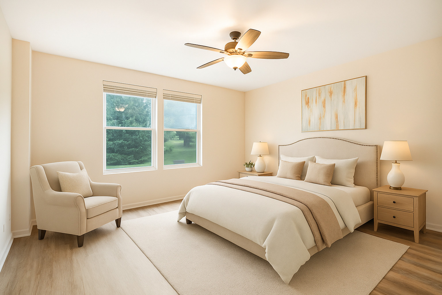 626 South Curran Road Round Lake, IL 60073 - Photo 15 of 25 a bedroom with a bed and a couch