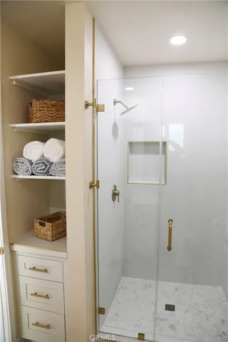 a bathroom with a shower
