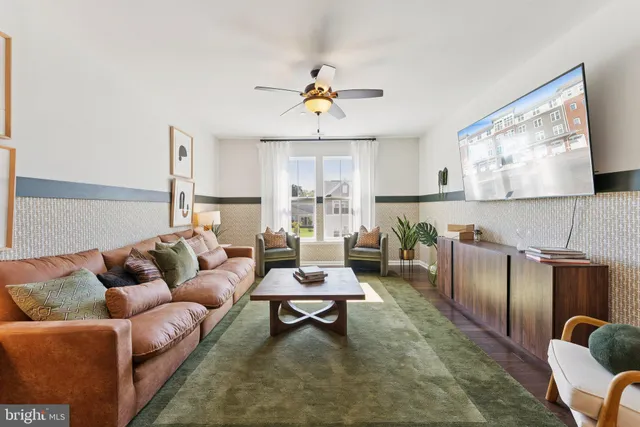 a living room with furniture