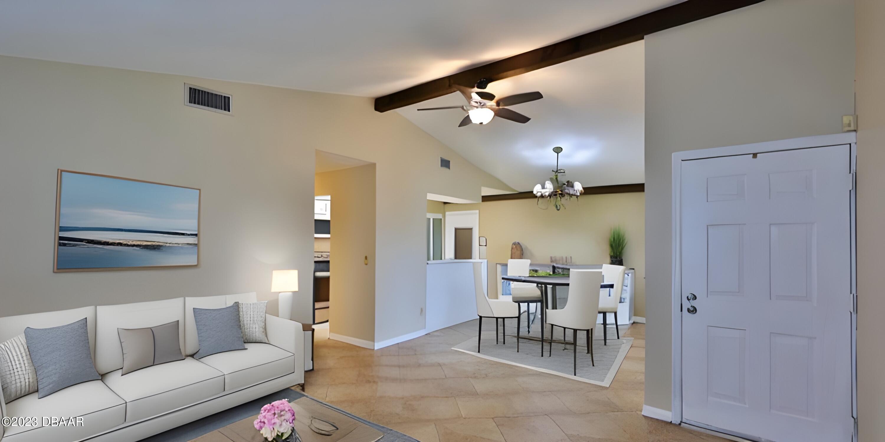 309 Farmbrook Road Port Orange, FL 32127 - Photo 6 of 42 Virtually Staged Photo Living to Dining