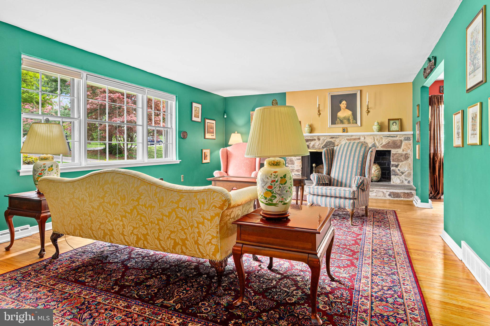 100 Wooded Lane Villanova, PA 19085 - Photo 6 of 41 Living room with fireplace