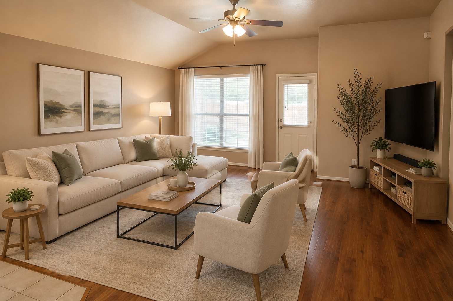 8331 Loetsch Ridge Way Spring, TX 77379 - Photo 7 of 18 Spacious family room with laminate floors. This photo is virtually staged.