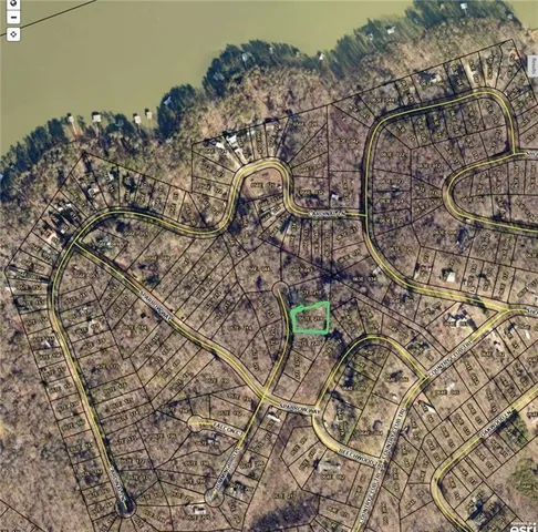 a view of a yard with trees