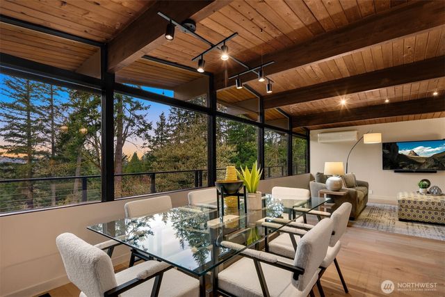 a view of a patio with swimming pool