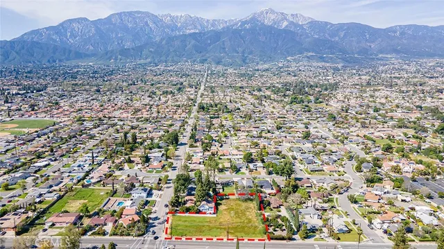 a view of city and mountain