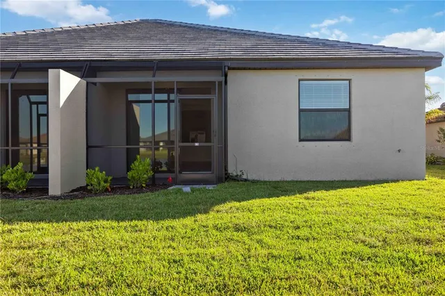 a view of outdoor space with garden and trees
